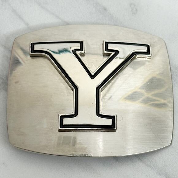 Y Letter Initial Monogram Silver Tone Belt Buckle Western Style ✨ - Picture 1 of 14